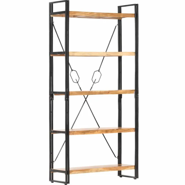 vidaXL Boekenkast met 5 schappen 90x30x180 cm massief acaciahout Bruin