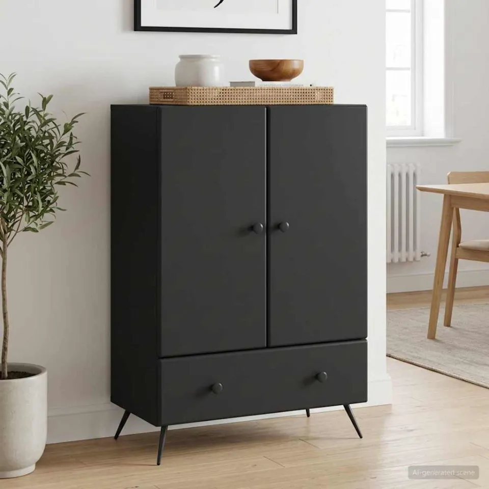 vidaXL Dressoir Zwart 66 x 34,5 x 95 cm Bewerkt hout, foto 3