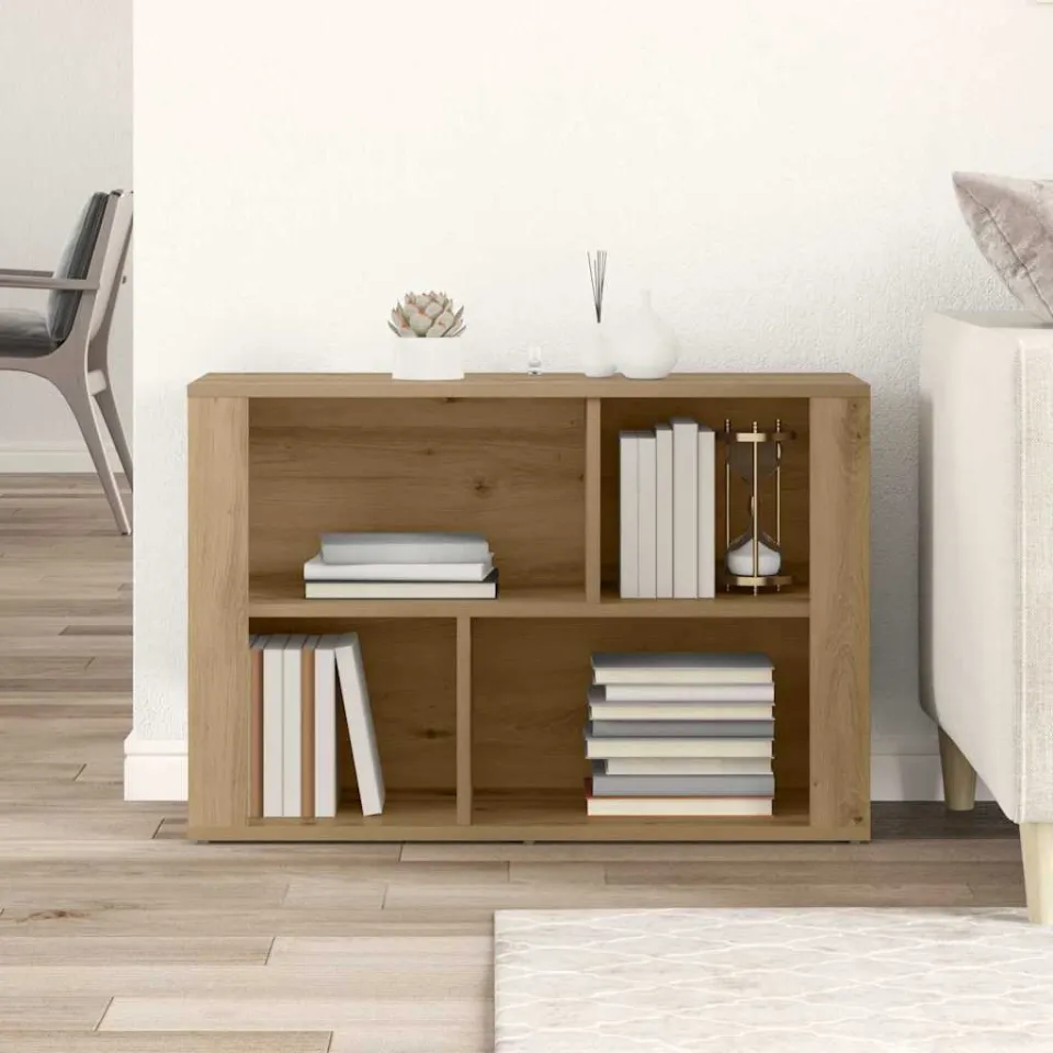 vidaXL Dressoir Artisan Eiken 80 x 30 x 53 cm Bewerkt hout, foto 4