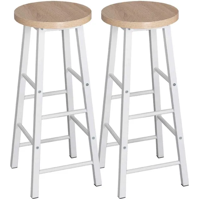 Saphly Barkrukken Set 71cm - Hout, Zithoogte 71cm en Eiken met Set van 2 - Voor Eetkamer, Keuken en Woonkamer