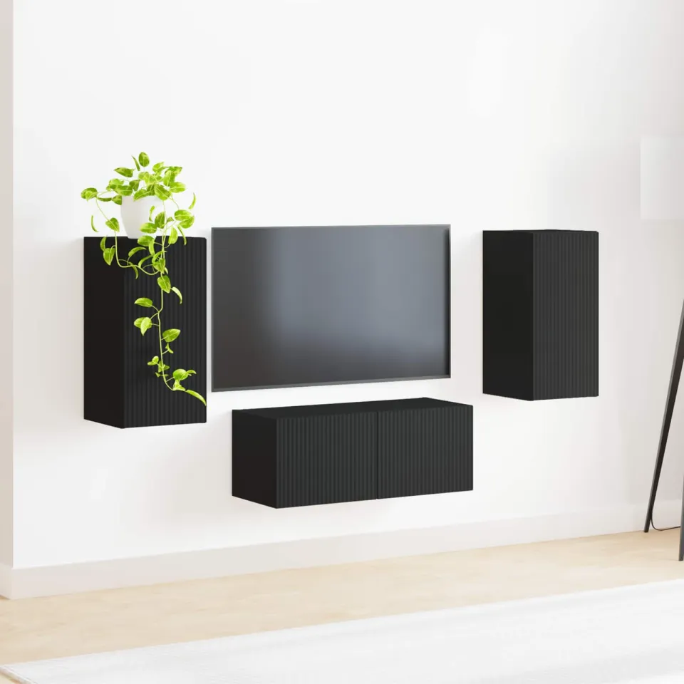 vidaXL Tv-meubelset 6 st Zwart Bewerkt hout, foto 3