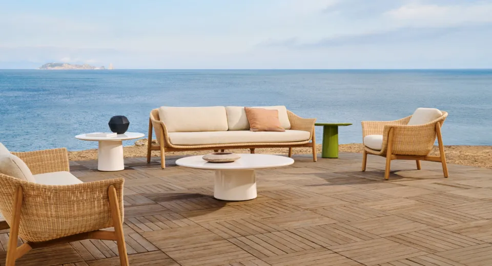 Kave Home Galea fauteuil teakhout rattan, foto 5