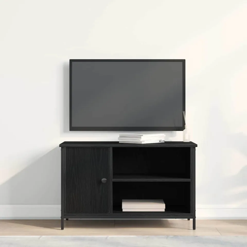 vidaXL TV-kast 80 x 40 x 50 cm Zwart eiken Bewerkt hout, foto 4