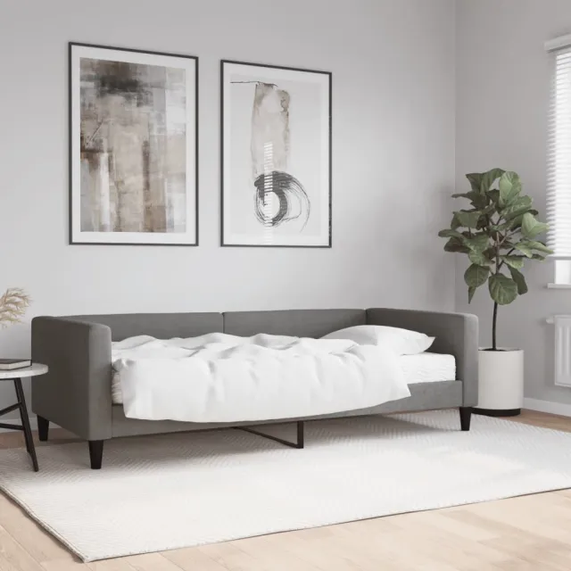 vidaXL Slaapbank met matras 90x190 cm stof donkergrijs grijs