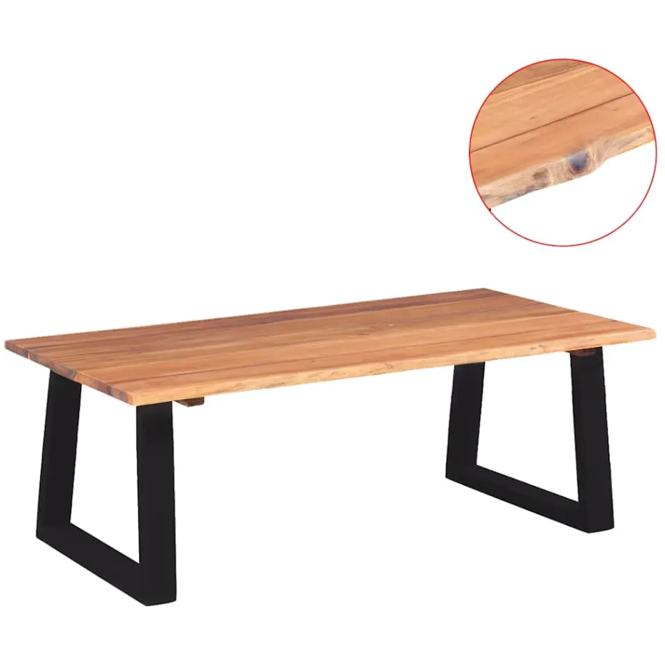 vidaXL Salontafel massief acaciahout 110x60x40 cm bruin, foto 4