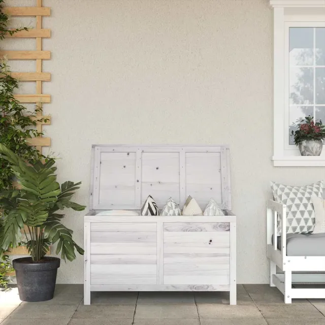 vidaXL Tuinbox 99x49,5x58,5 cm massief vurenhout wit