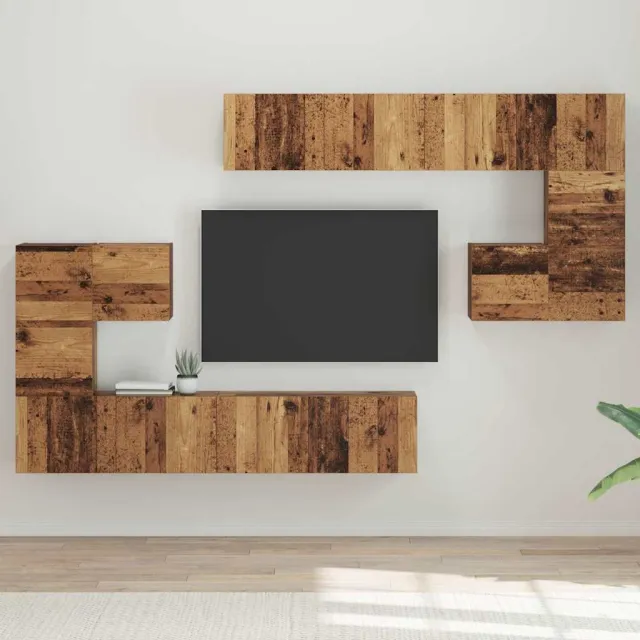 vidaXL TV Eenheden 4 st 80 x 30 x 30 cm Oud Hout Bruin
