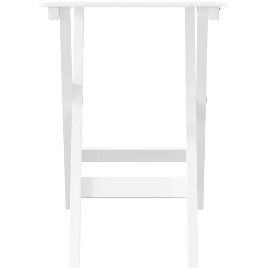 vidaXL Bijzettafel inklapbaar massief populierenhout wit, foto 4