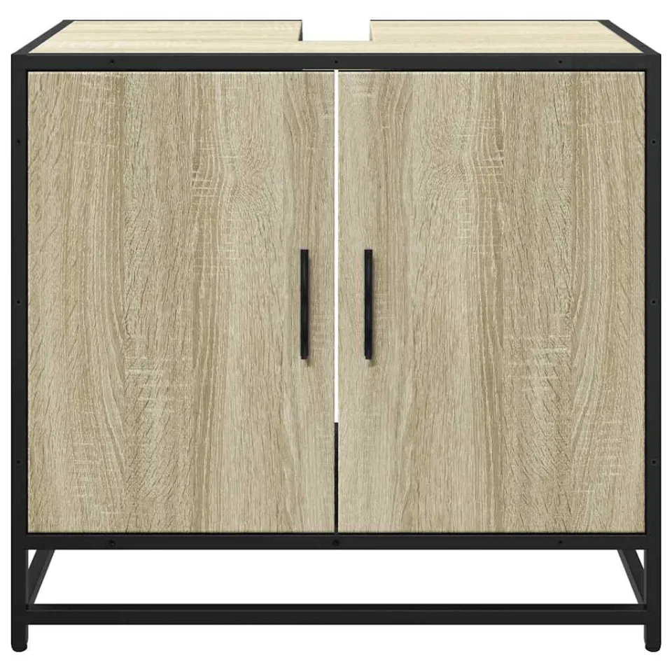 vidaXL Wastafelkast Sonoma eiken 65x33x60 cm bewerkt hout, foto 4