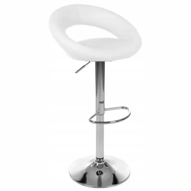 F.H. Angel Witte Barstoel 'Joker' - Eco-leer, Chromen Frame, Loft Stijl White