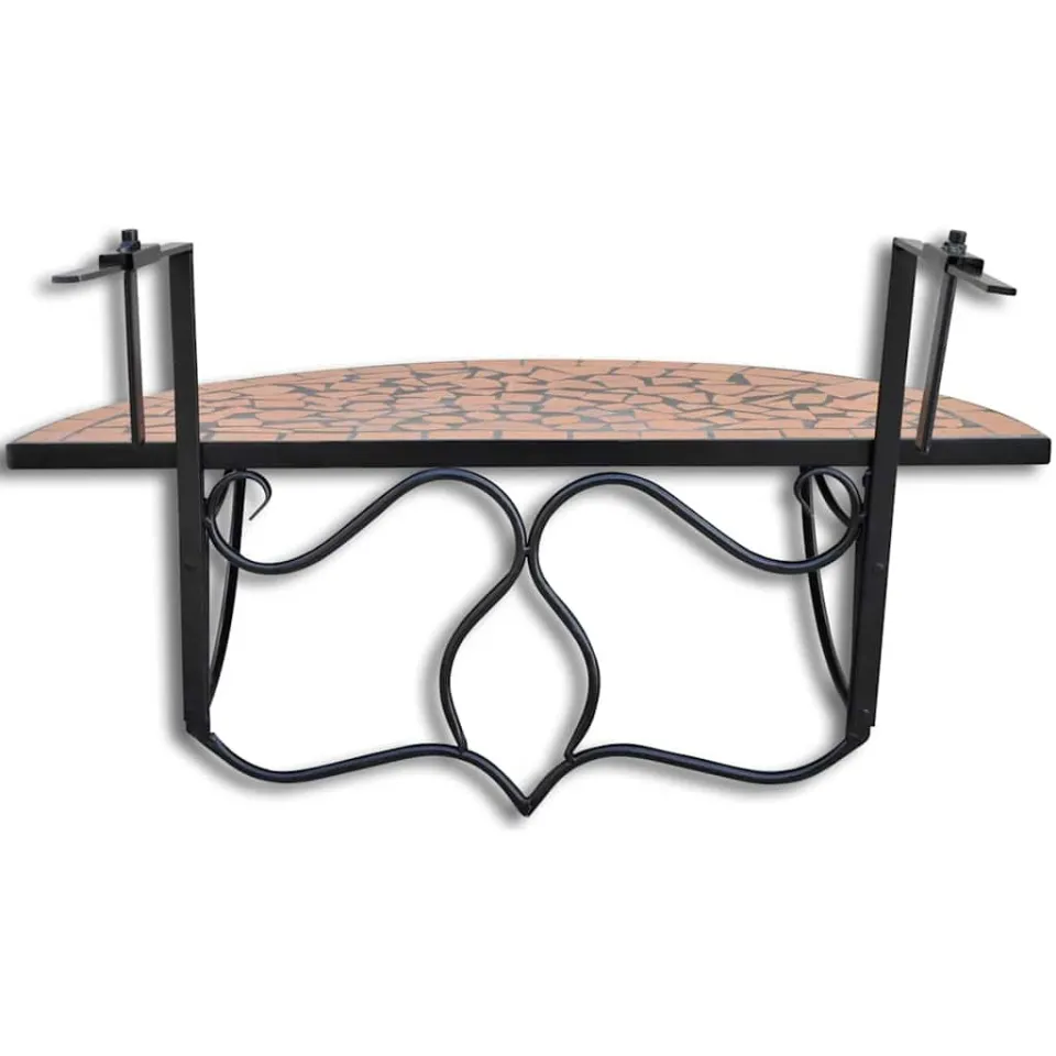 vidaXL Balkontafel hangend mozaïek terracottakleurig, foto 4