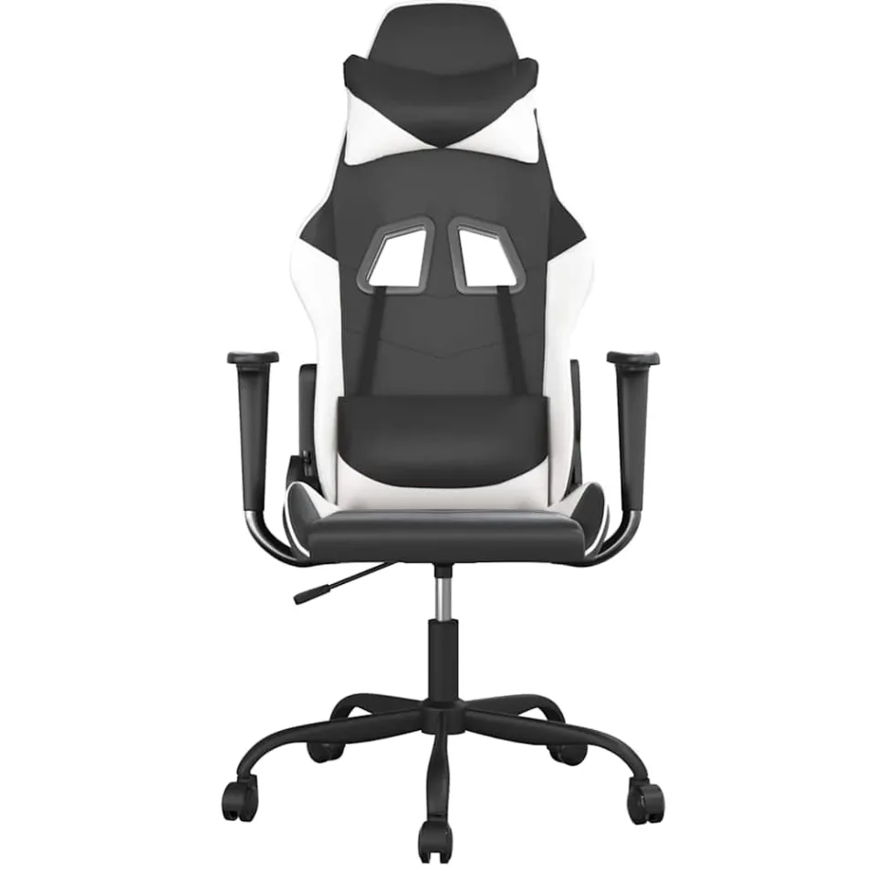 vidaXL Gamestoel kunstleer zwart en wit