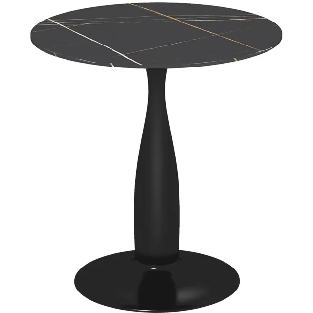Sweiko Ronde Eettafel - MDF + staal - 70 x 70 x 74 cm - Zwart