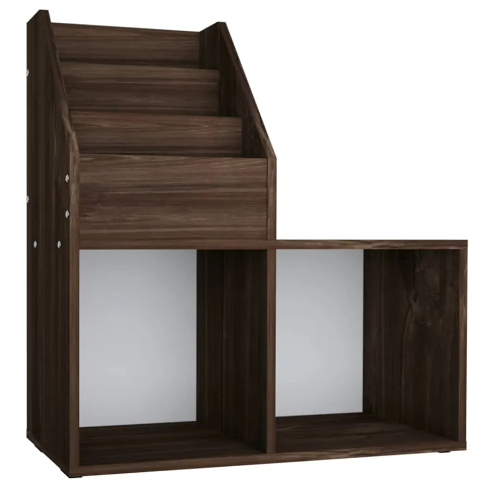vidaXL Kindertijdschriftenrek 71x30x78,5 cm bewerkt hout gerookt eiken Bruin