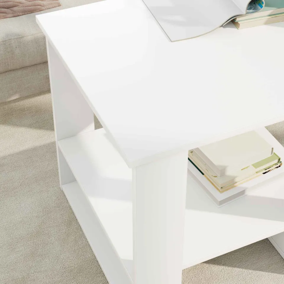 vidaXL Salontafel Wit 51 x 50 x 50 cm Bewerkt hout, foto 4