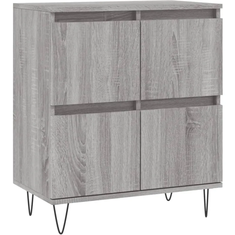 vidaXL Dressoirs 3 st bewerkt hout grijs sonoma eikenkleurig, foto 4