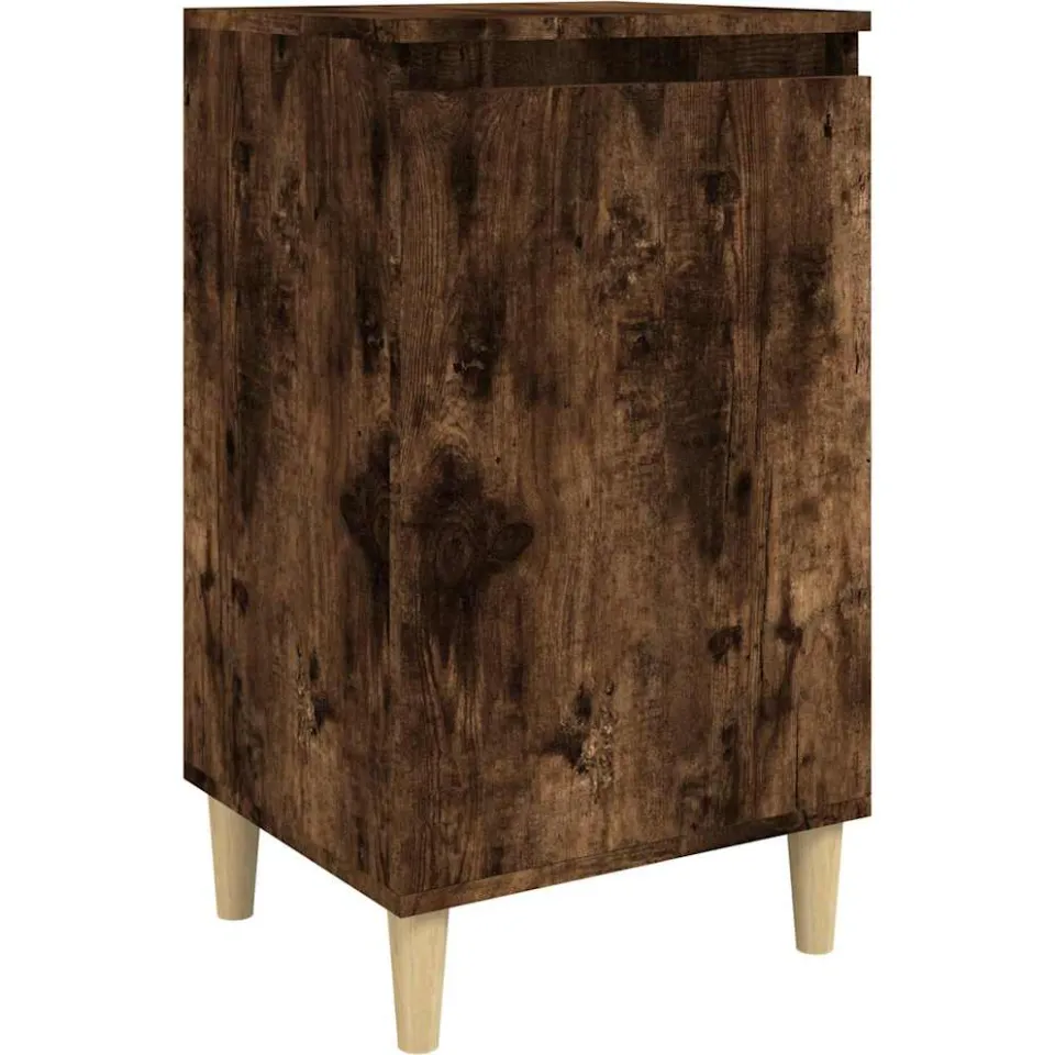vidaXL Nachtkastje 40x35x70 cm bewerkt hout gerookt eikenkleurig Bruin