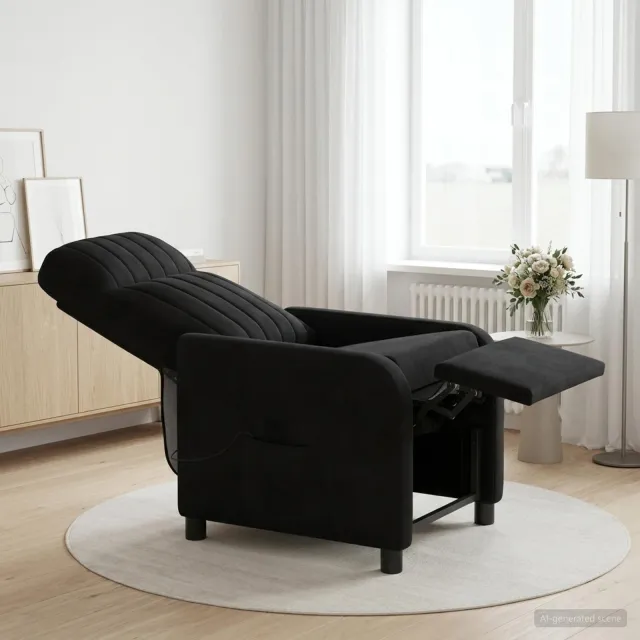 vidaXL Massage Recliner Zwart fluweel