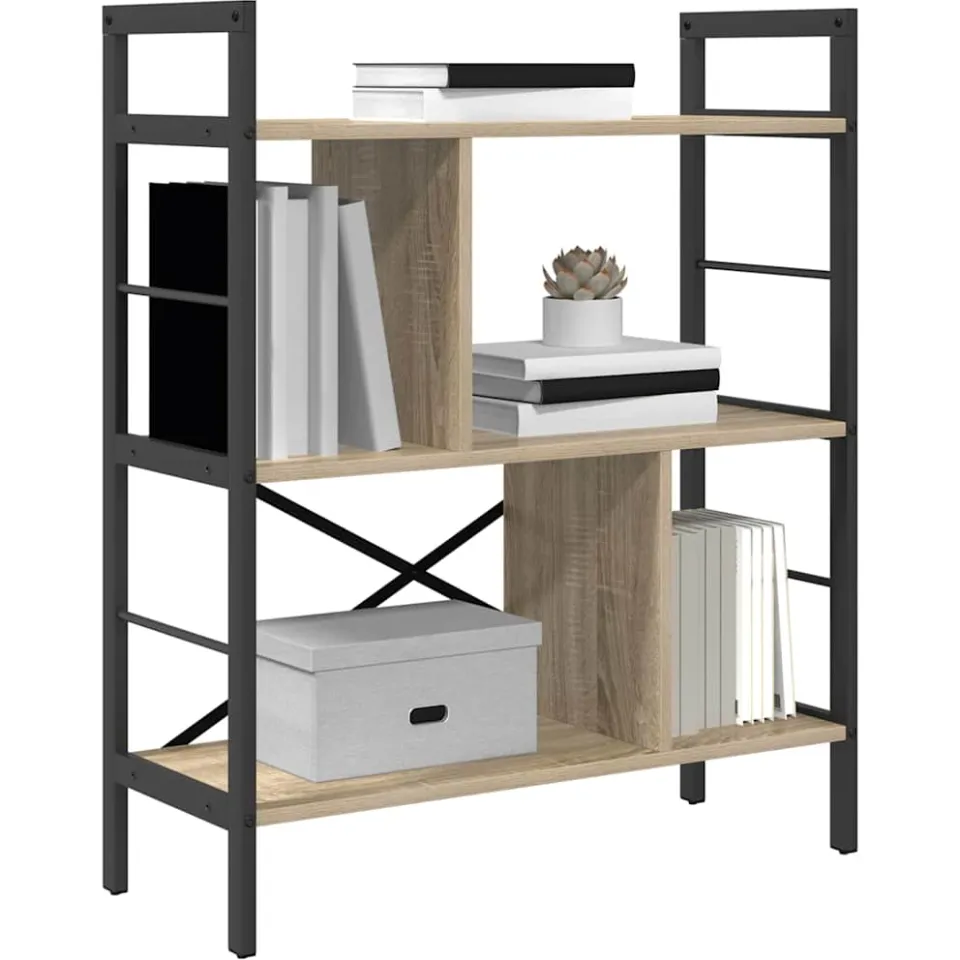 vidaXL Boekenkast 5-laags 75 x 30 x 91 cm Bewerkt hout Sonoma Eiken Bruin