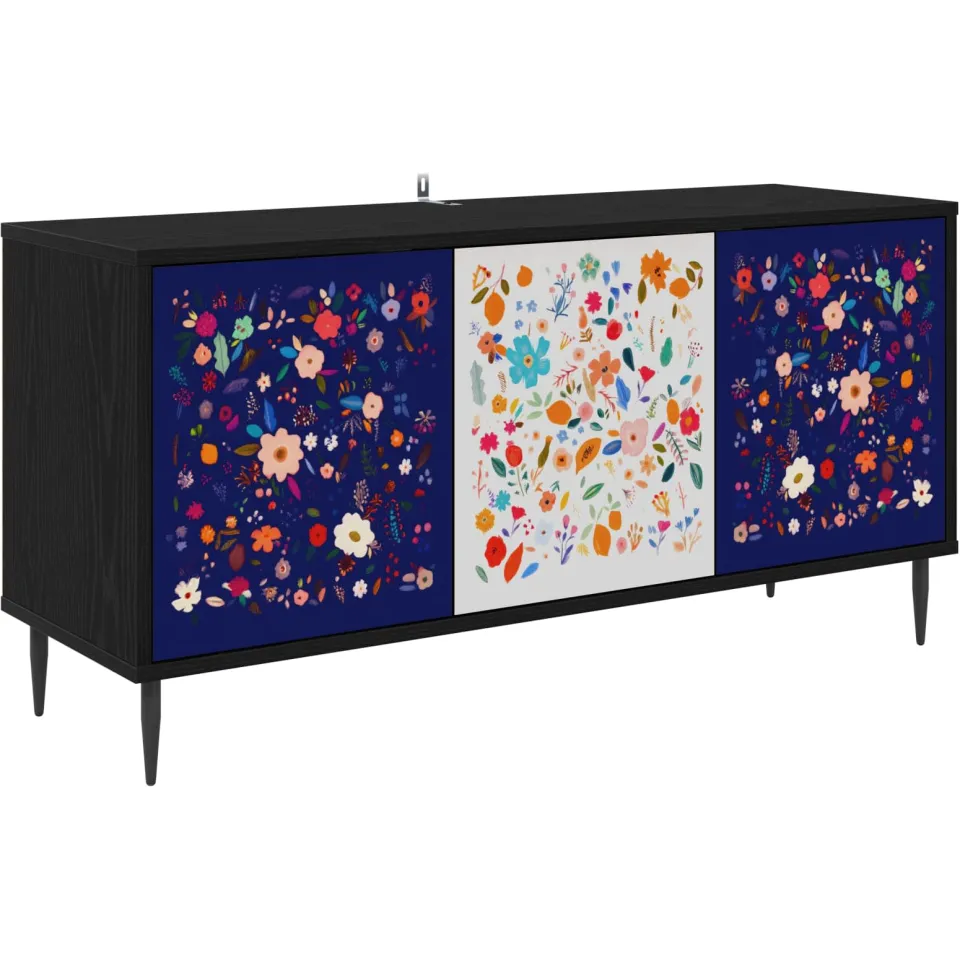 vidaXL Tv-meubel MAINZ 102 x 33 x 51 cm Zwart eiken Bewerkt hout, foto 3