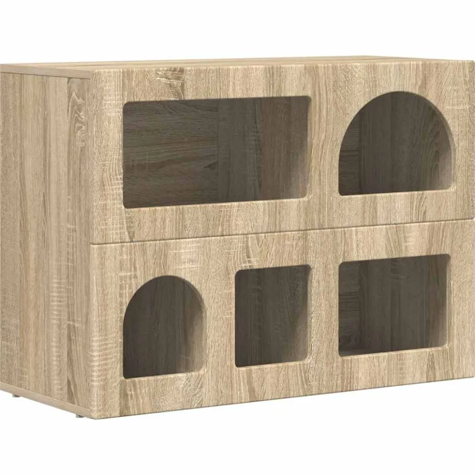 vidaXL Dressoir ELST Sonoma Eiken 80,5 x 35 x 59 cm Bewerkt hout, foto 3