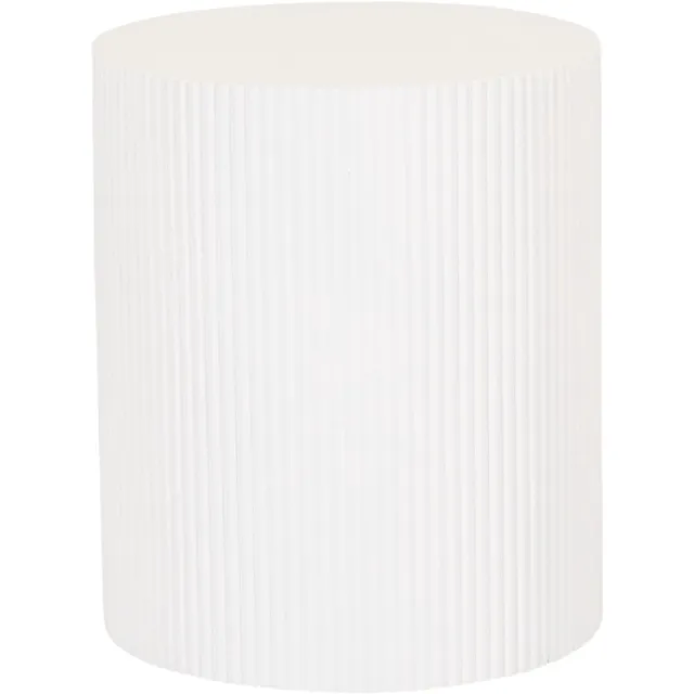Housevitamin Bijzettafel Rond – Geribbelde Cilinder – MDF – Wit– 39x45cm