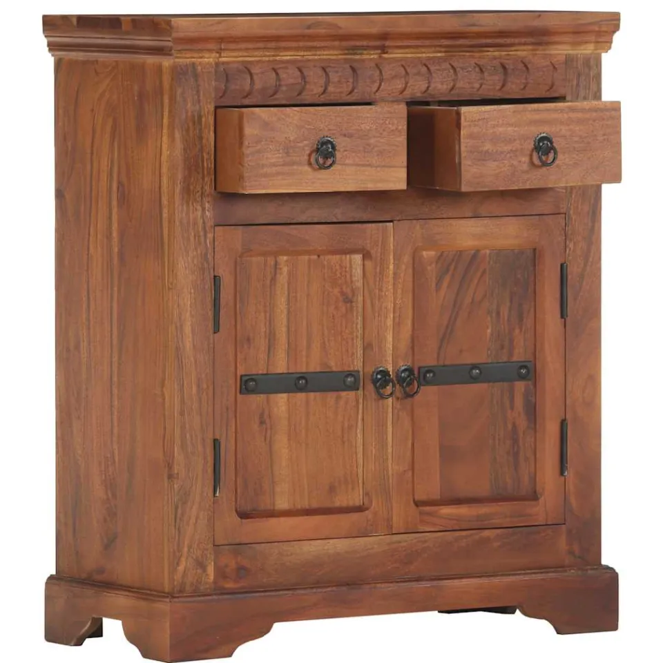 vidaXL Dressoir 63x30x75 cm massief acaciahout bruin, foto 2