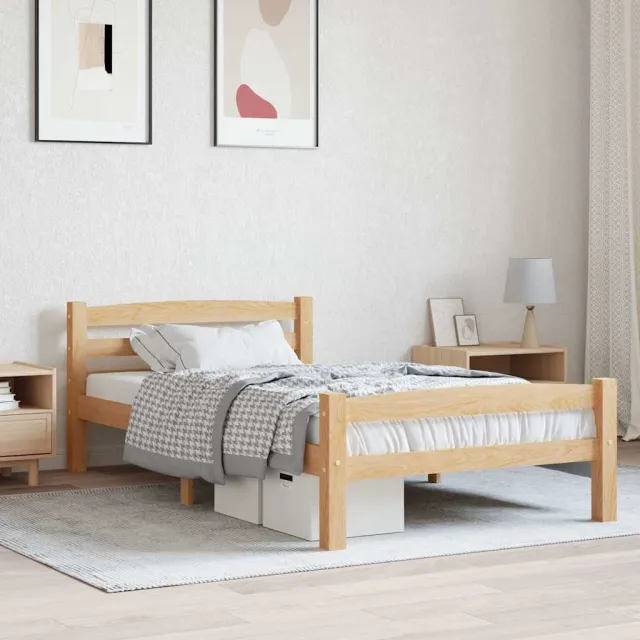 vidaXL Bedframe massief grenenhout 100x200 cm bruin