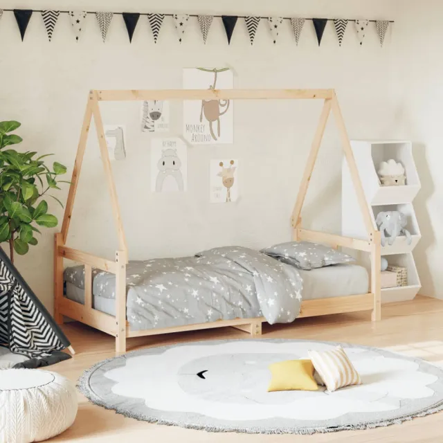 vidaXL Kinderbedframe 80x160 cm massief grenenhout bruin, foto 2