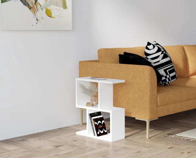 Skye Decor , Bijzettafel, Zet - White, Gemelamineerde spaanplaat, Wit, 45 x 17 x 51,4 cm