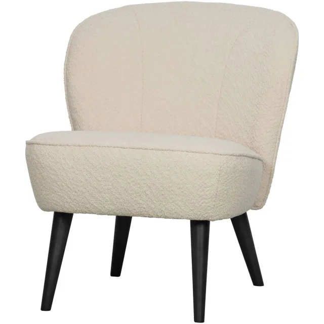 WOOOD Sara Fauteuil - Velvet - Donkerbruin - 71x59x70 creme
