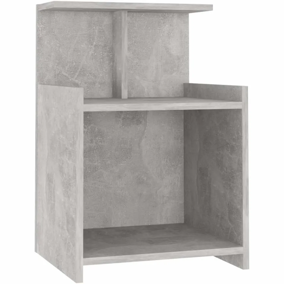 vidaXL Nachtkastjes 2 st 40x35x60 cm bewerkt hout betongrijs