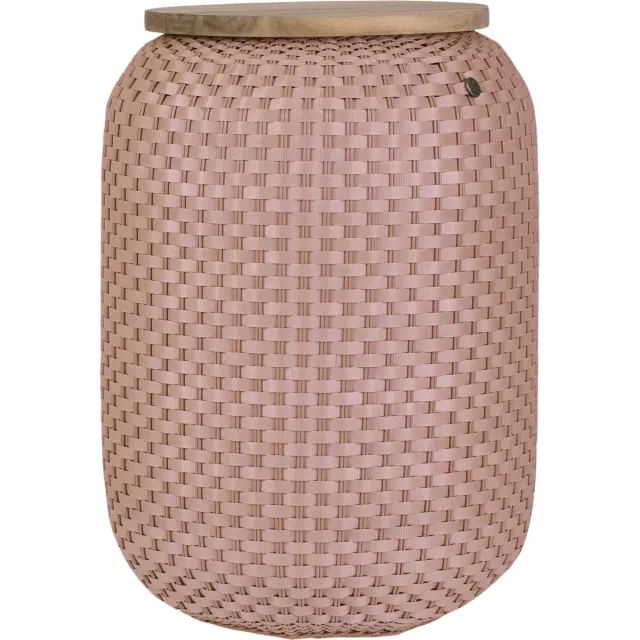 Handed By Bijzettafel met opbergruimte - Rond - Praktisch - Sidetable - Opberger - Handed By Halo High - koper roze - copper blush