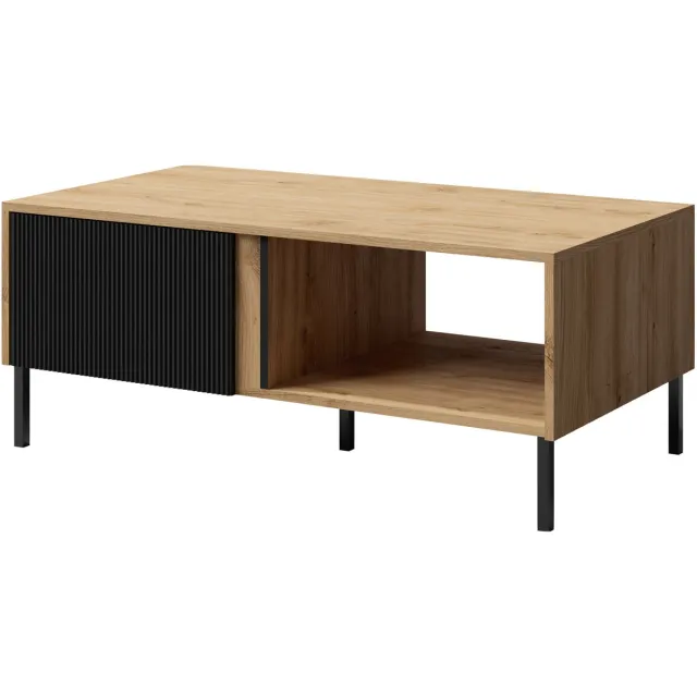 AZ-Home AZ Home Salontafel MIA 8 Eiken Zwart Mat Trendige Salontafel 110x45x60cm, Coffee Table