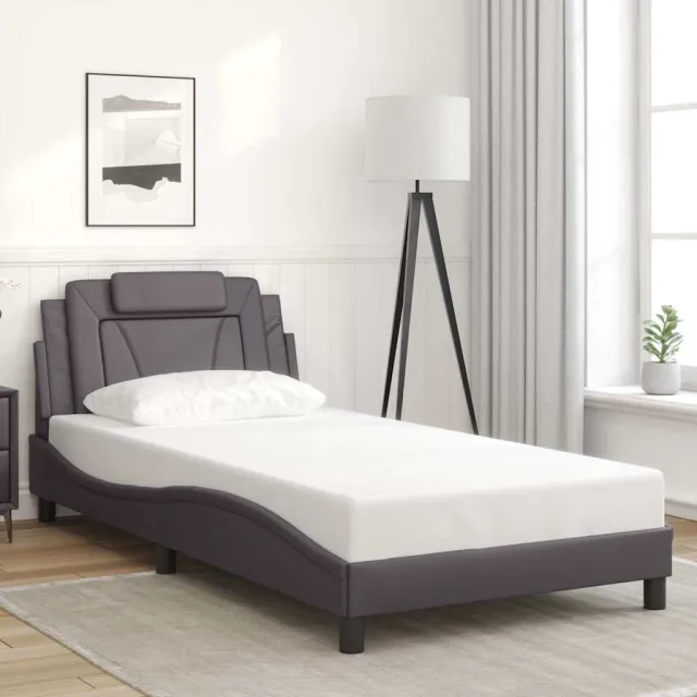 vidaXL Bedframe "Viana" zonder matras kunstleer grijs 100x200 cm