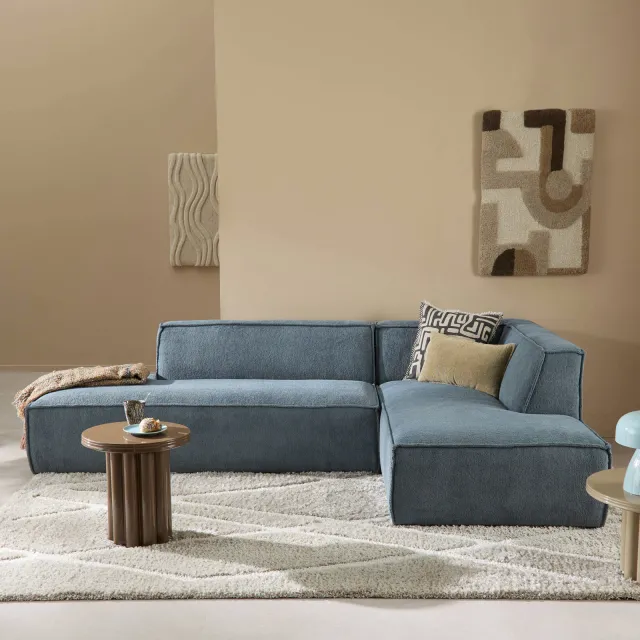 NOUS Living hoekbank rechts Newton blauw, foto 2