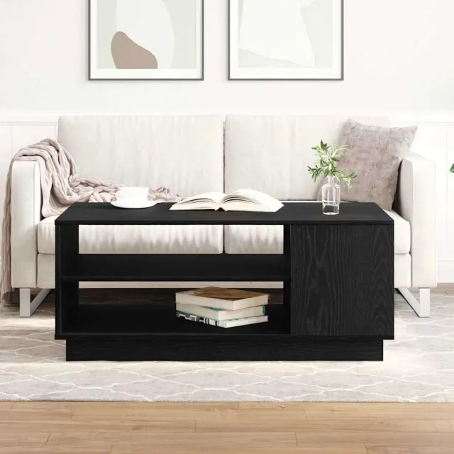 vidaXL Salontafel Zwart Eiken 102 x 55 x 43 cm Bewerkt hout, foto 2