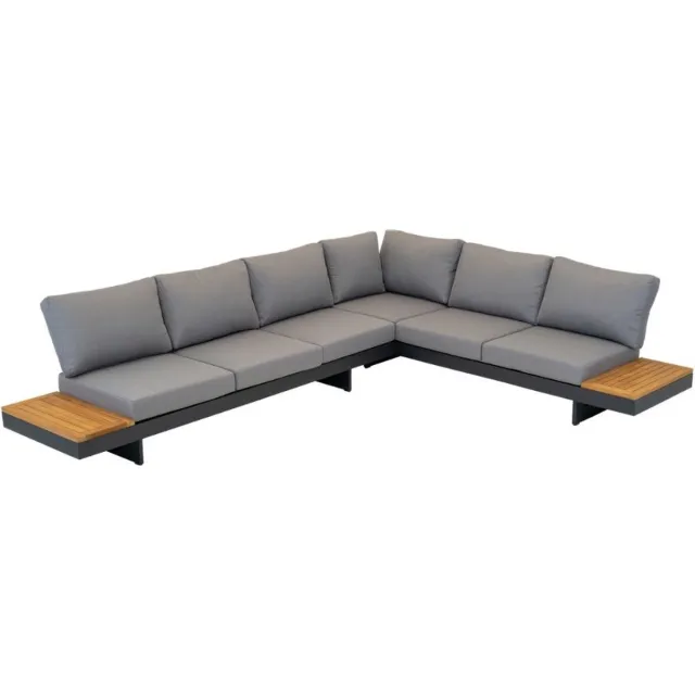 Lesliliving Outdoor Living - Loungeset Barbados Donkergrijs/Antraciet