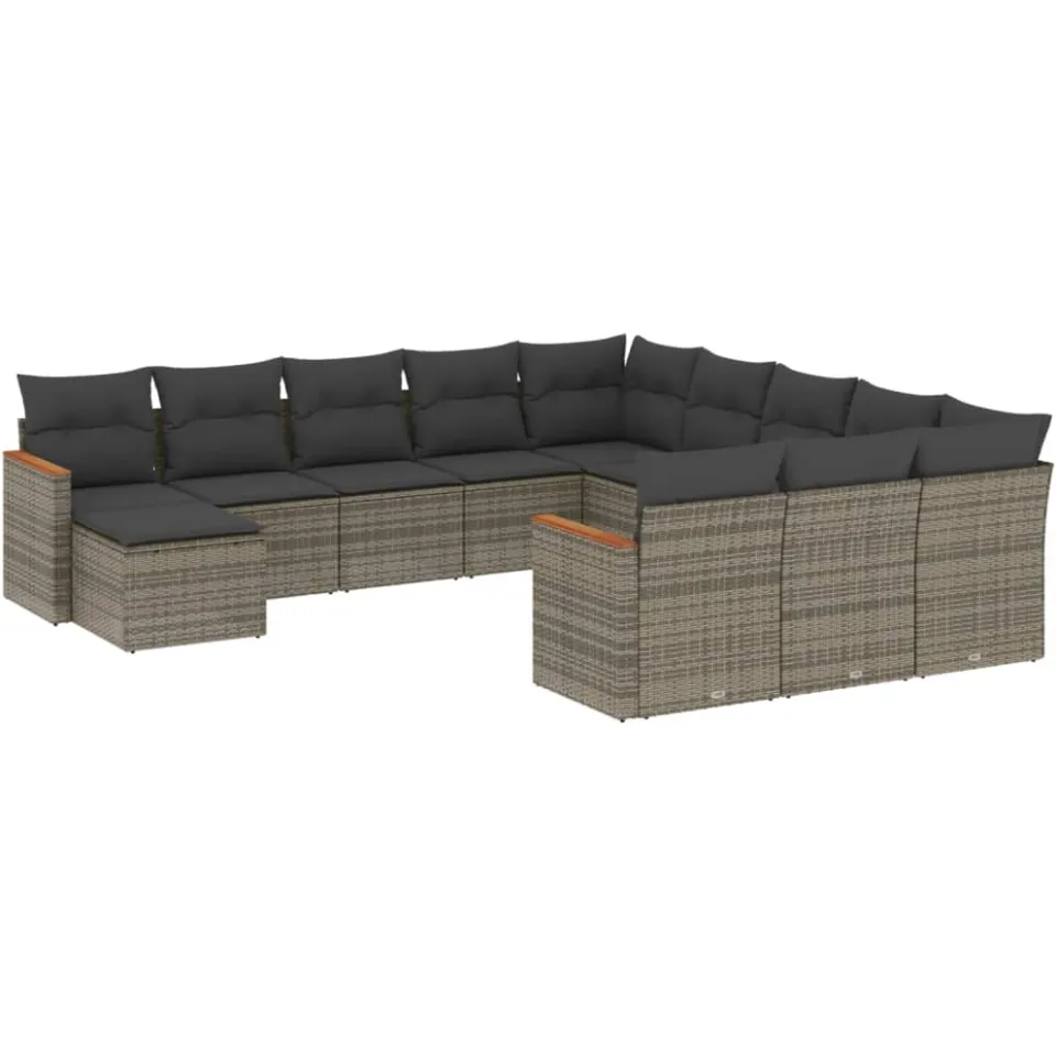 vidaXL Patio Sofa Set 12-zits Grey, foto 3