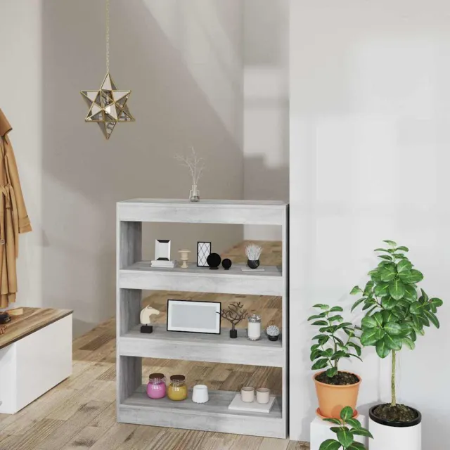 vidaXL Boekenkast/kamerscherm 80x30x103 cm bewerkt hout grijs sonoma