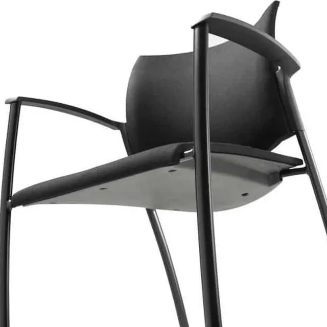 ABC Kantoormeubelen Vergaderstoel 1602 met armleggers Zwart frame