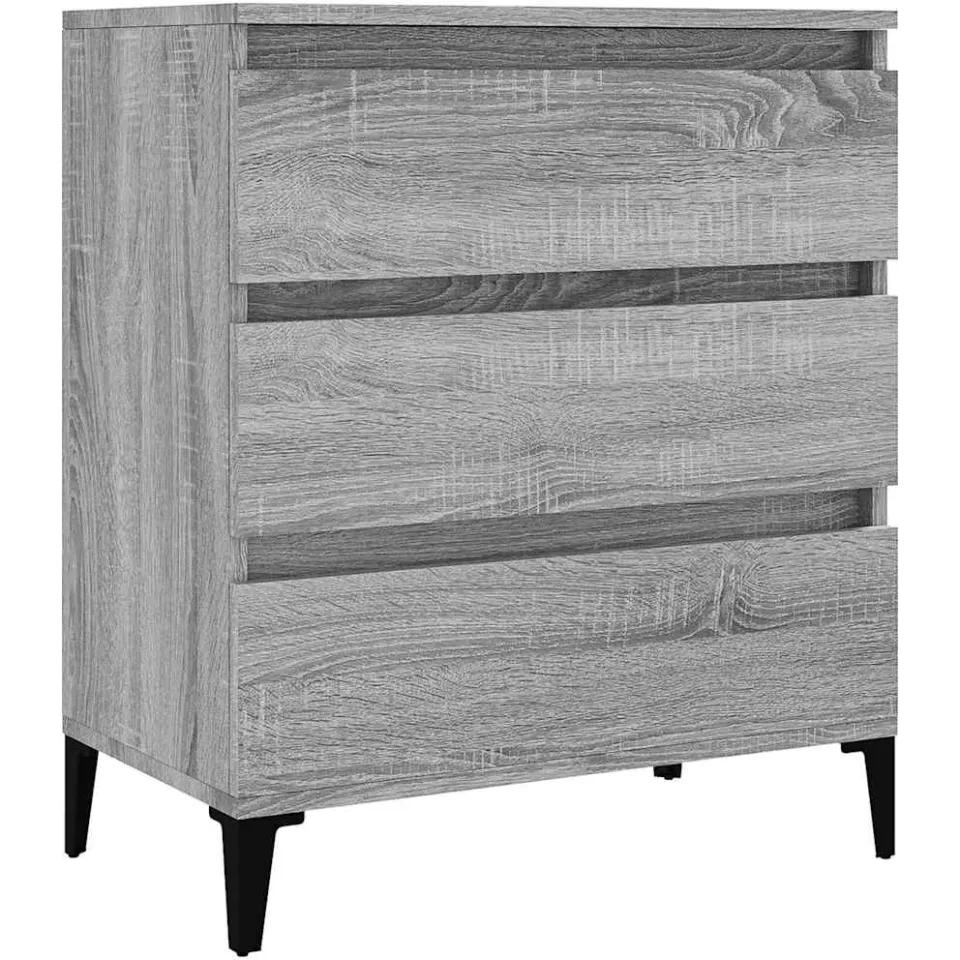 vidaXL Dressoir 60x35x70 cm bewerkt hout grijs sonoma eikenkleurig