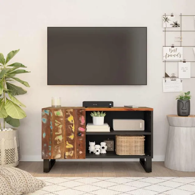 vidaXL Tv-meubel 80x33x46 cm massief hout gerecycled en bewerkt hout bruin, foto 2