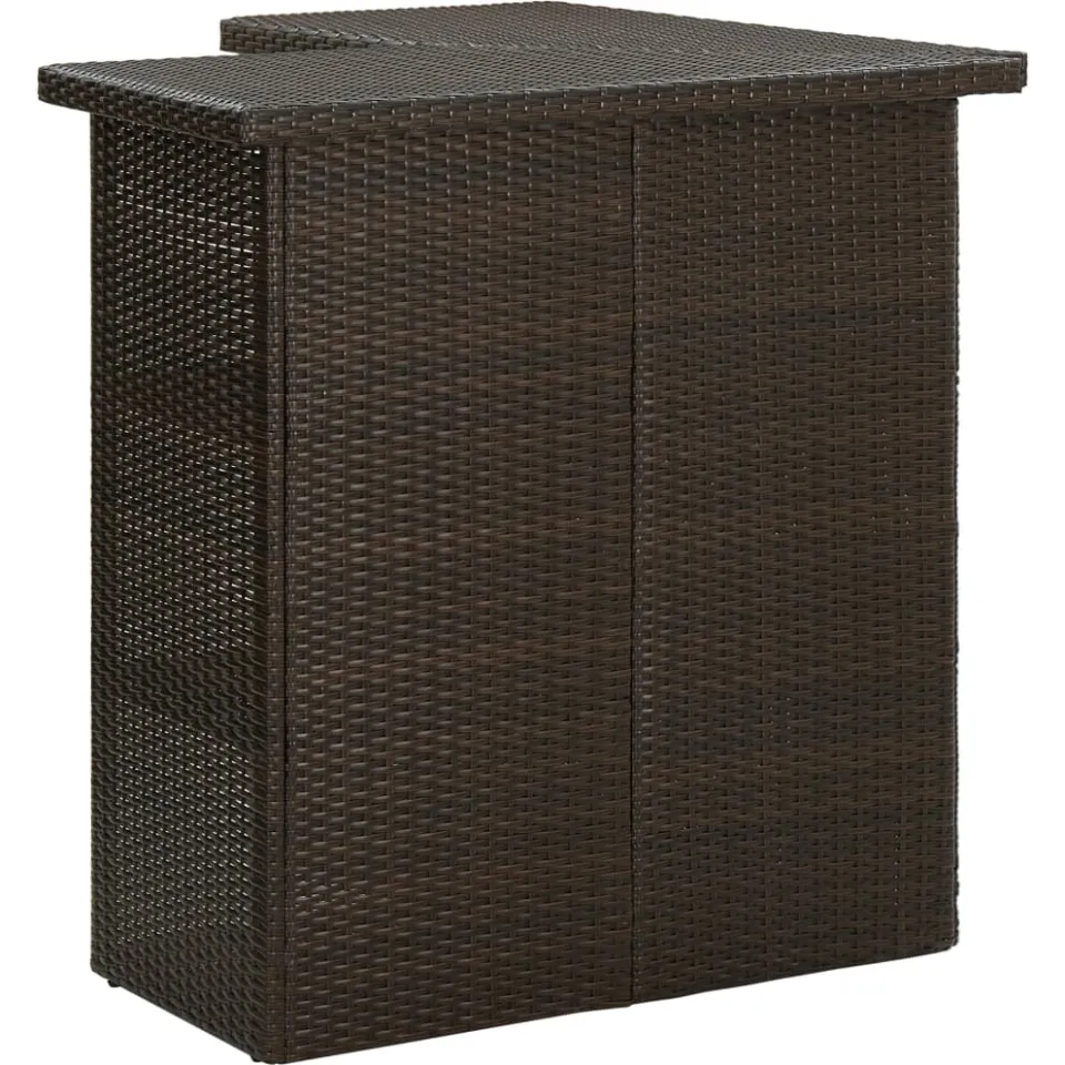 vidaXL 4-delige Tuinbarset met kussens poly rattan bruin, foto 3