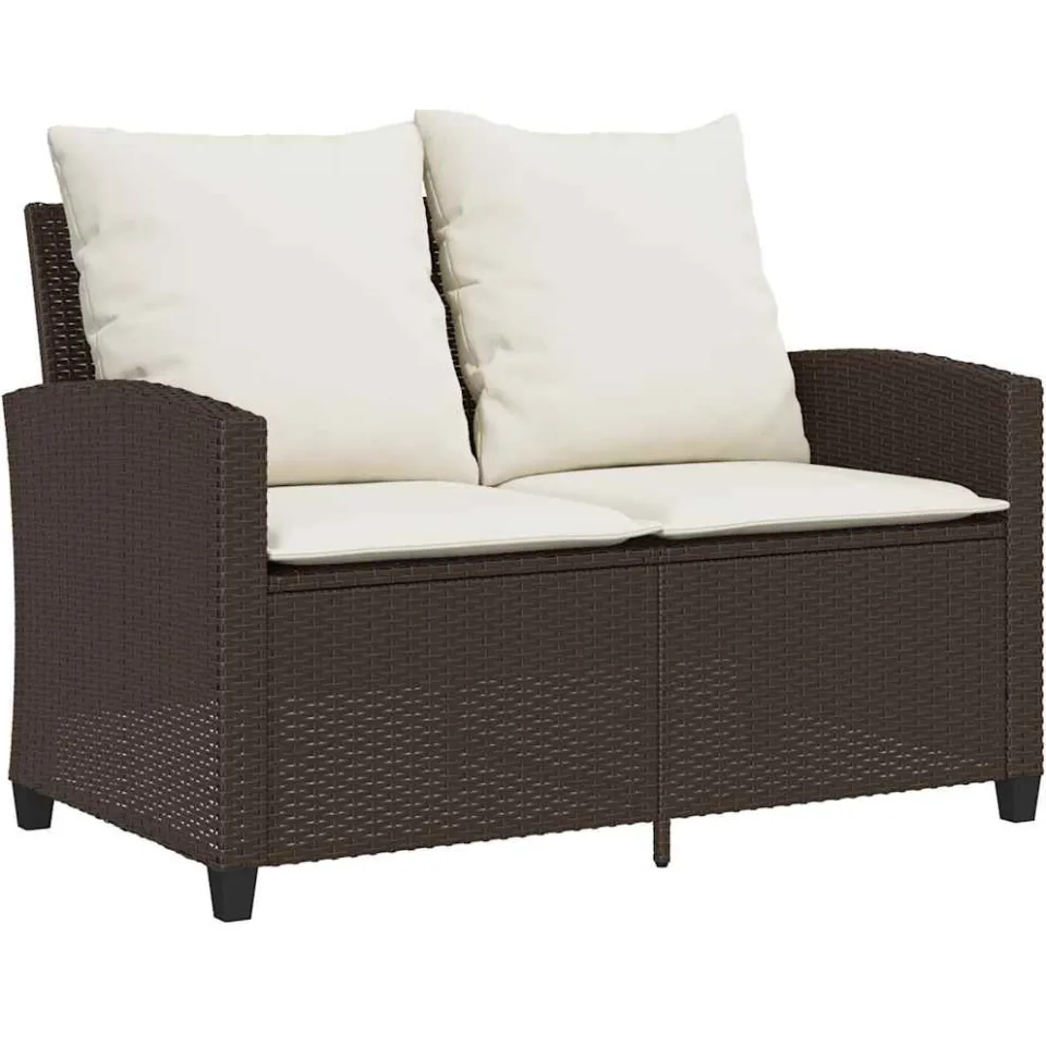 vidaXL 6-delige Loungeset met kussens poly rattan bruin, foto 4