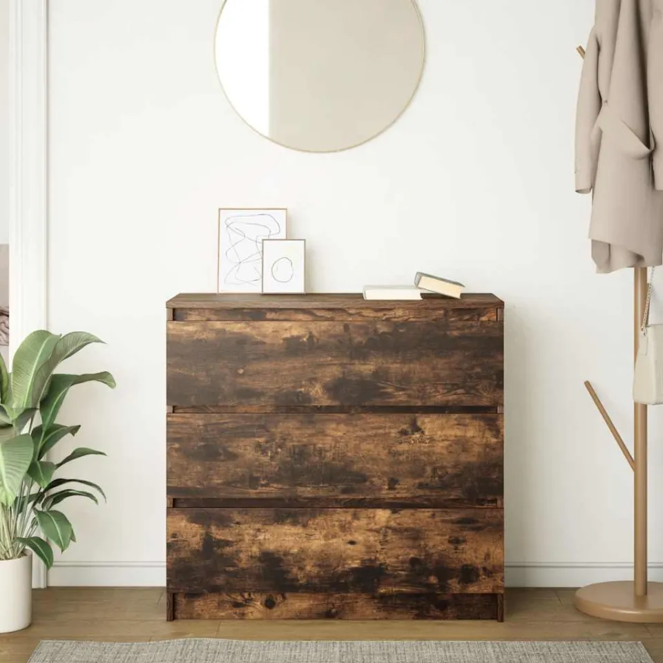 vidaXL Dressoir 80x35x76 cm spaanplaat gerookt eikenkleurig, foto 3