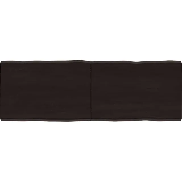 vidaXL Tafelblad natuurlijke rand 120x40x(2-4)cm eikenhout donkerbruin, foto 2