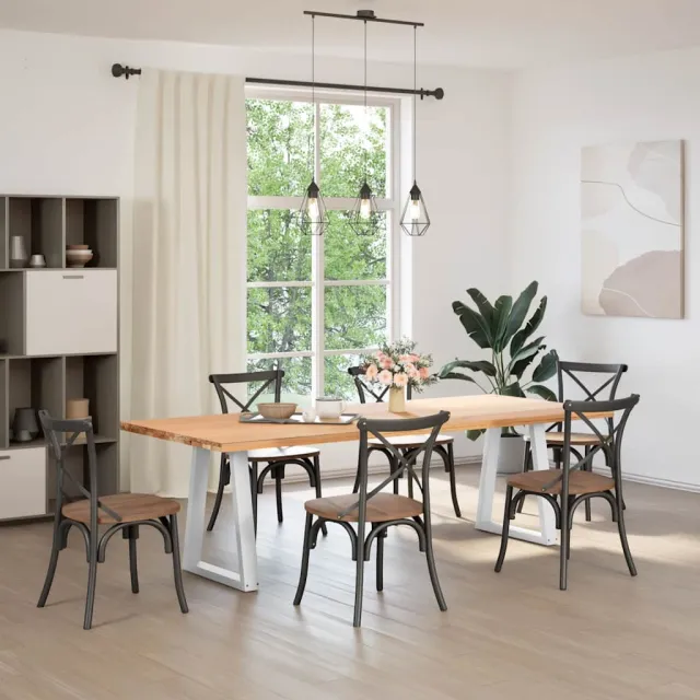 vidaXL Eettafelpoten 2 st V-vormig 60x(72-73,3) cm staal wit