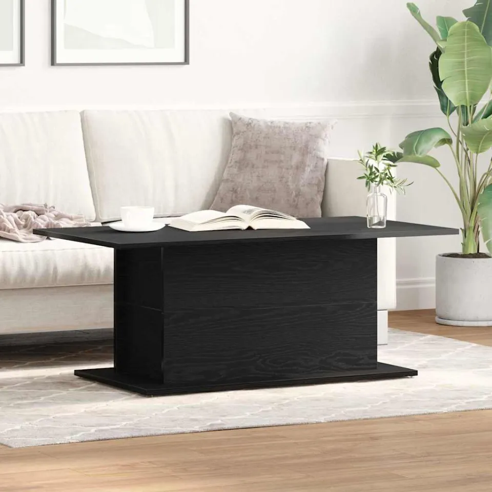 vidaXL Salontafel Zwart Eiken 102 x 55,5 x 40 cm Bewerkt hout, foto 3