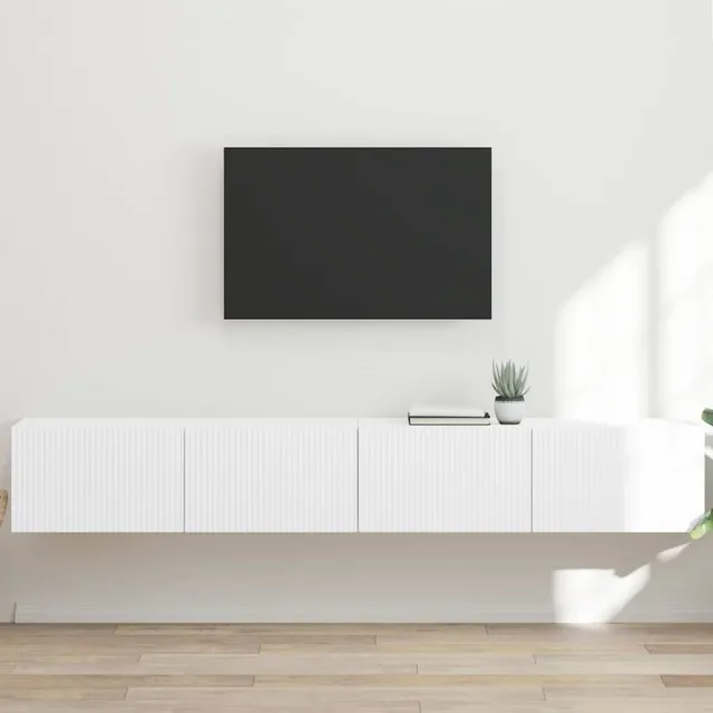 vidaXL TV Wandkast 2 st Wit Bewerkt hout, foto 2